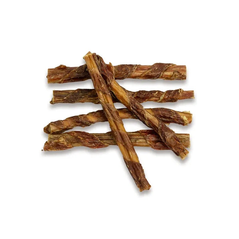 Jerky Wrapped Bully Sticks for Dogs 40 Units