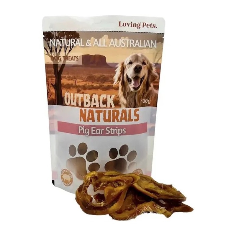 Loving Pets Australia Pig Ear Strips Dog Treats 7 oz