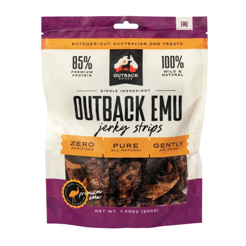 Outback Bones Natural Emu Jerky Strips for Dogs 7.05 oz