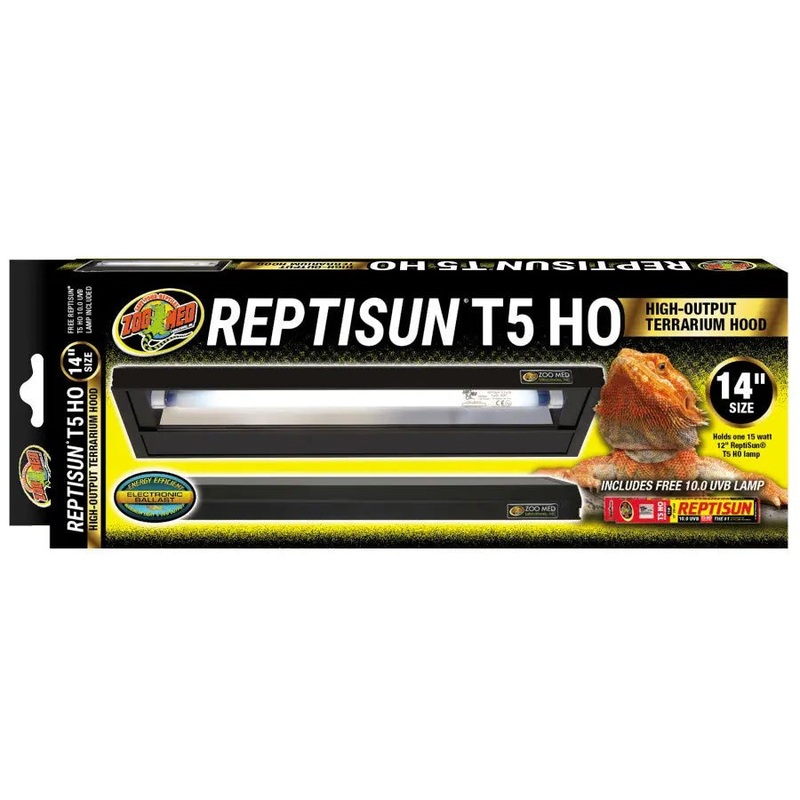 Zoo Med Reptisun T5 HO Terrarium Hood with 10.0 UVB Bulb Reptile Lamp