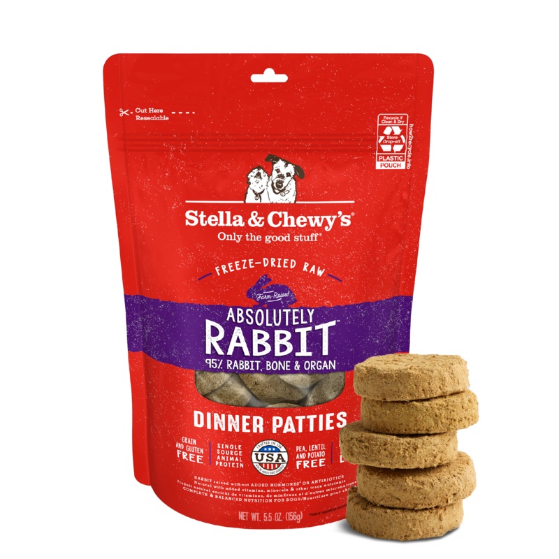 Absolutely Rabbit Freeze-Dried Raw Dinner Patties