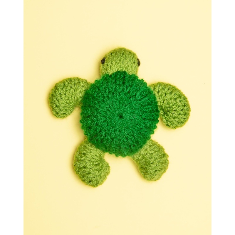 Knitted Sea Turtle Squeaky Dog Toy