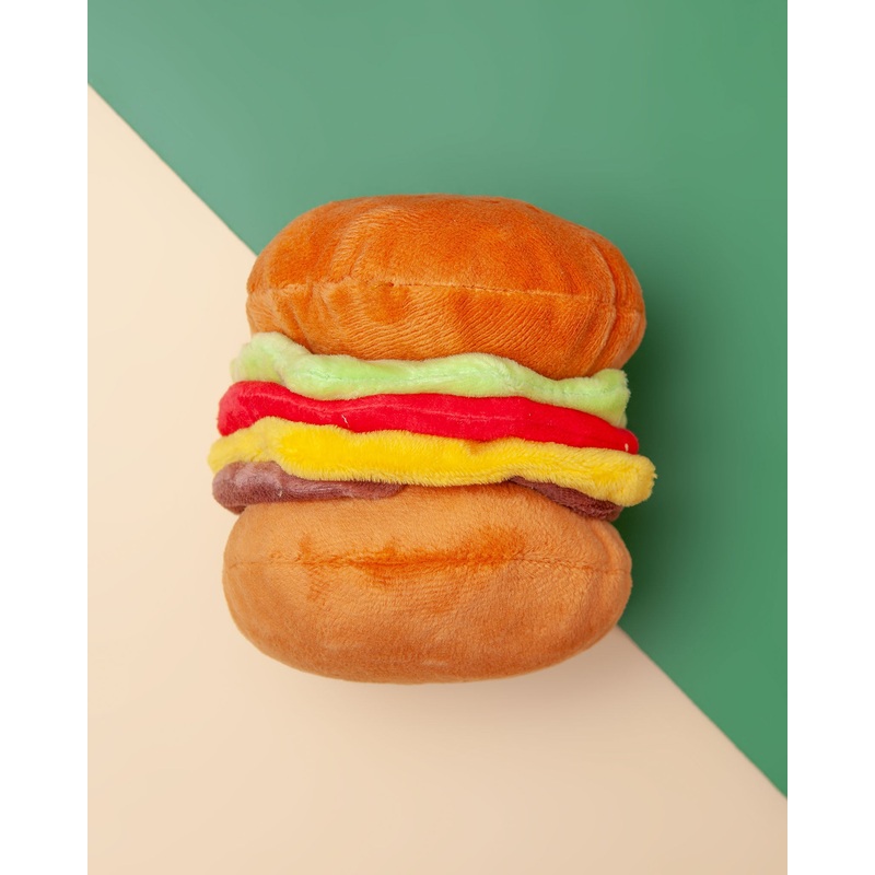 American Classic Hamburger Plush Dog Toy