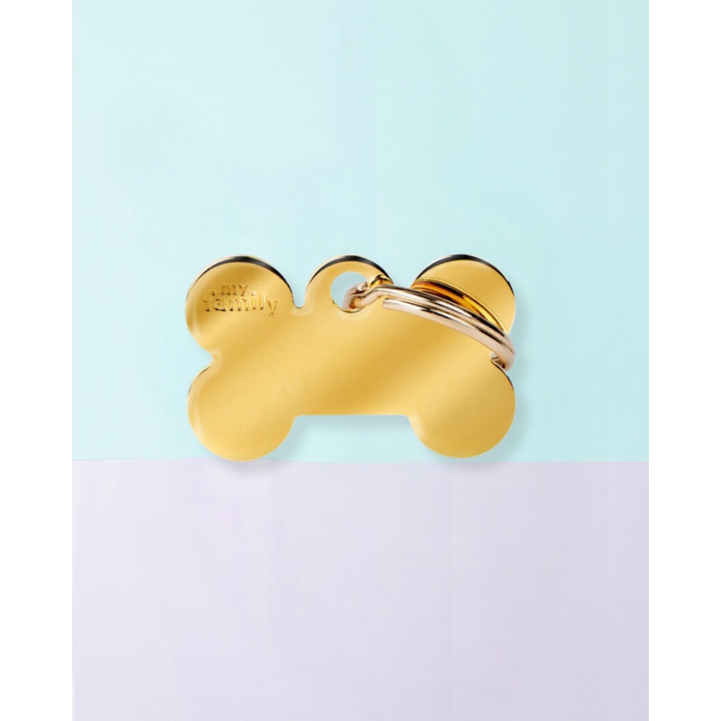 Bonne Bone in Golden Brass Custom Pet ID Tag