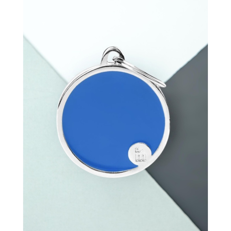 Handmade Circle Tag in Blue Custom Pet ID Tag