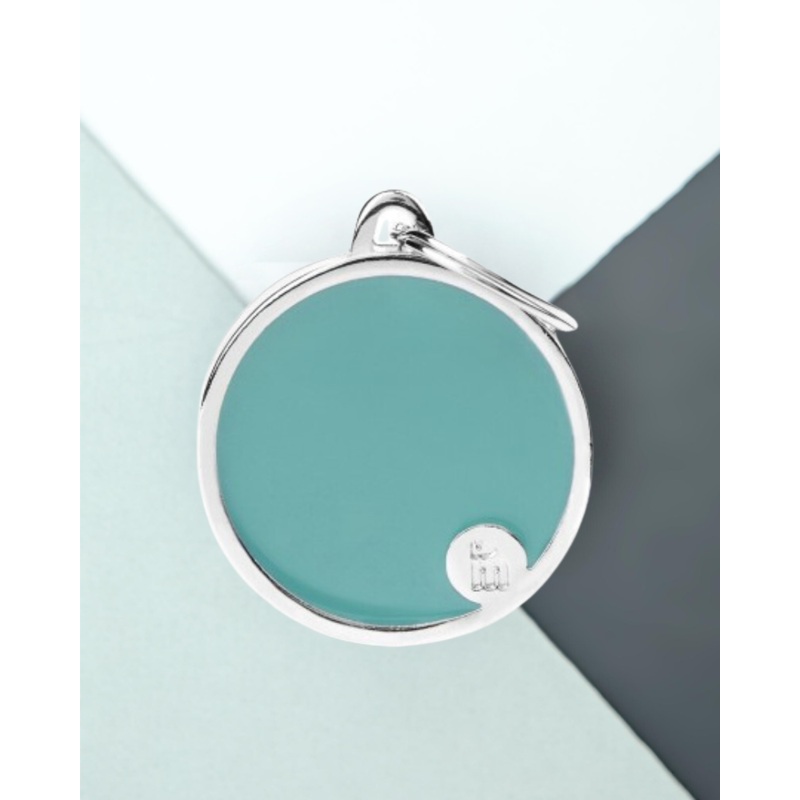 Handmade Circle Tag in Mint Custom Pet ID Tag