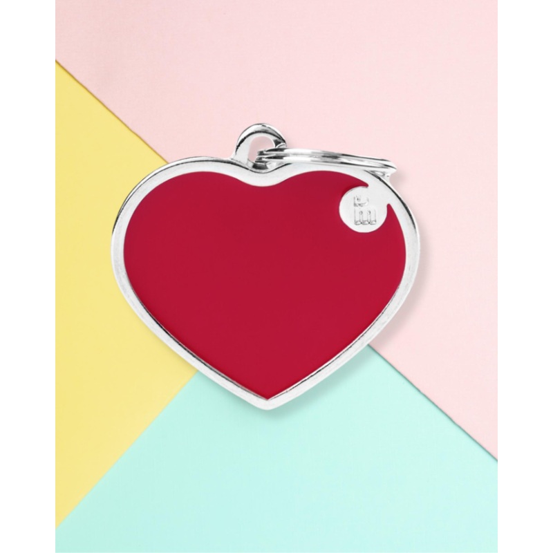 Handmade Heart Tag in Really Red Custom Pet ID Tag