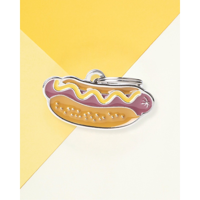 Hot Dog Custom Pet ID Tag