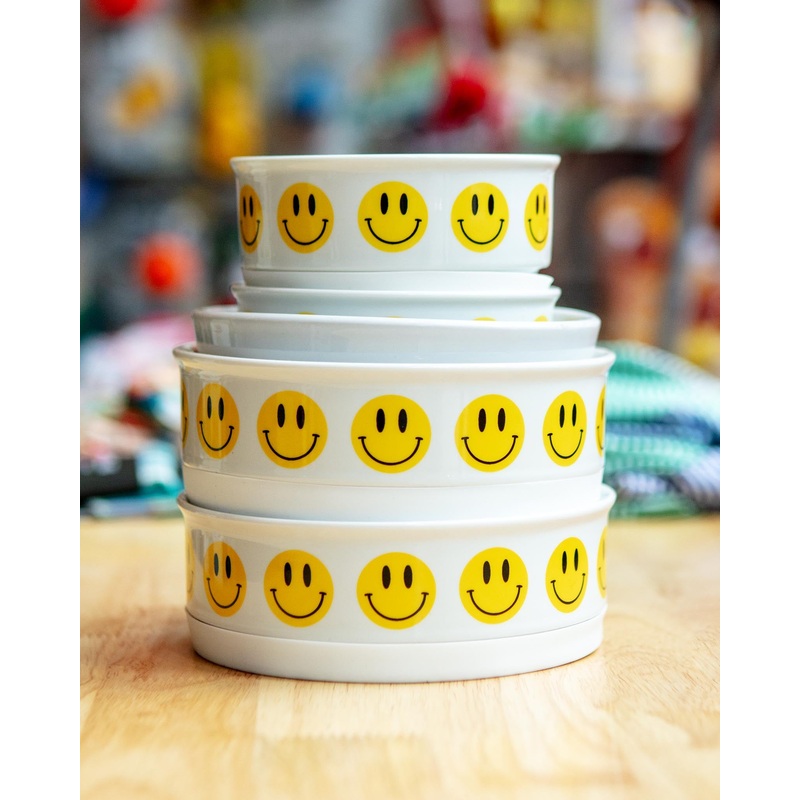 Let’s Get Happy Smiley Face Pet Bowls