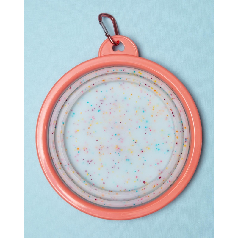 Collapsible Silicone Travel Bowl in Confetti