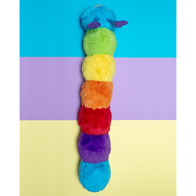Don’t Bug Me Rainbow Caterpillar Squeaky Plush Dog Toy