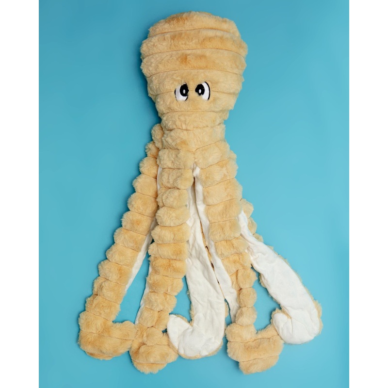 Dotty the Octopus Squeaky Plush Dog Toy in Yellow (26)