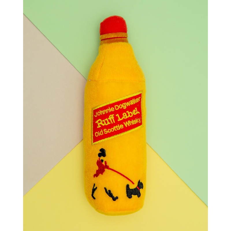 Johnnie Dogwalker Ruff Label Squeaky Plush Dog Toy