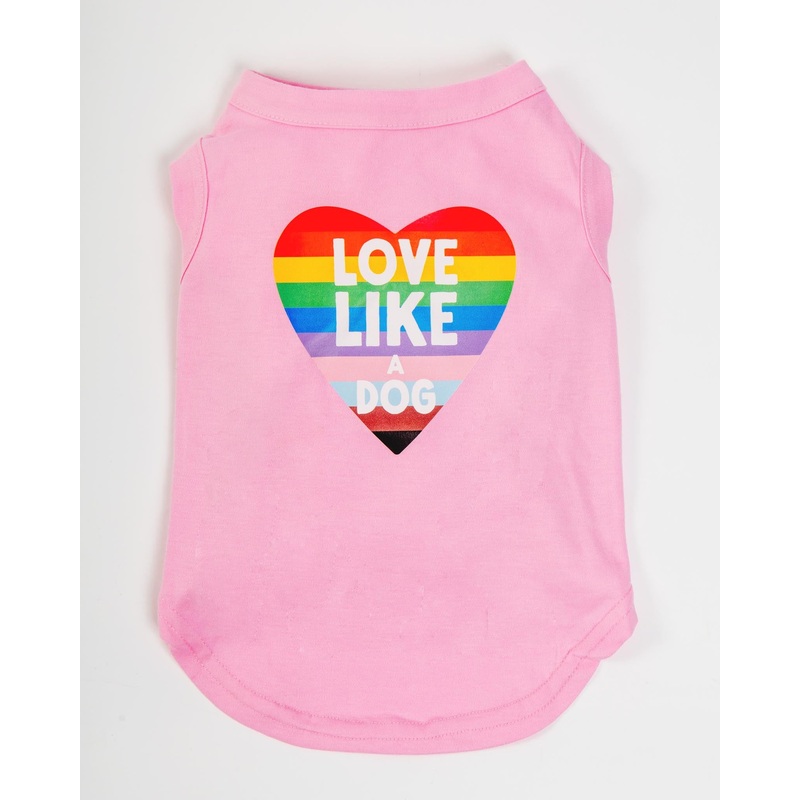 *Love Like a Dog* Graphic Tank Top in Pride Pink