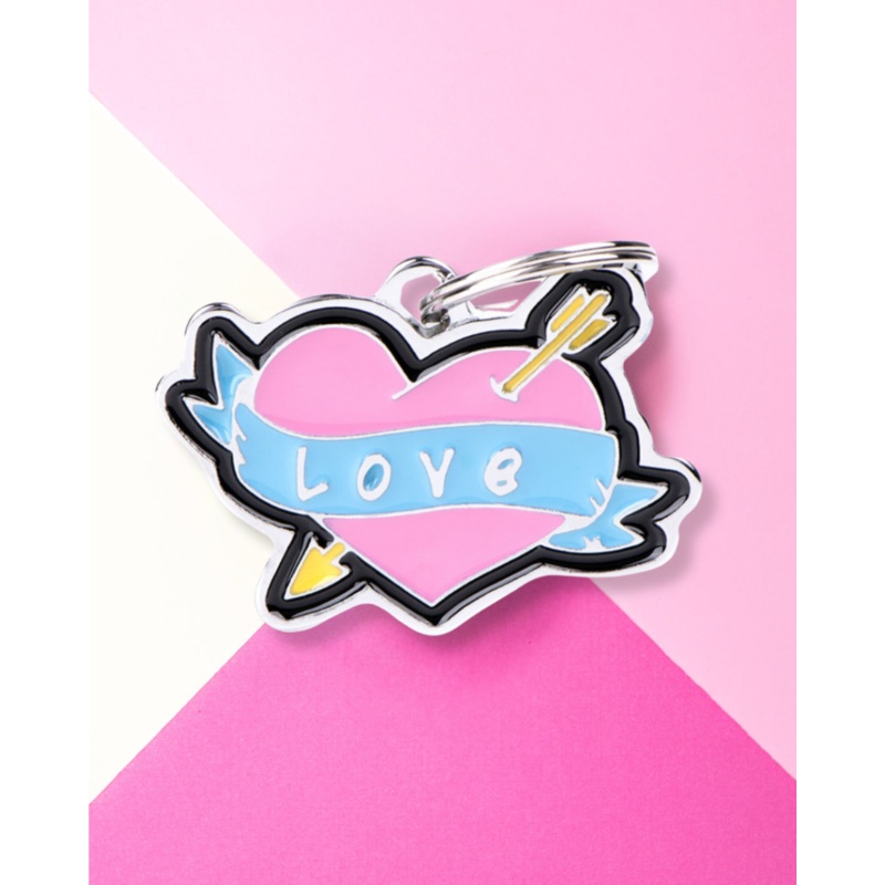 Love Struck Custom Heart Pet ID Tag