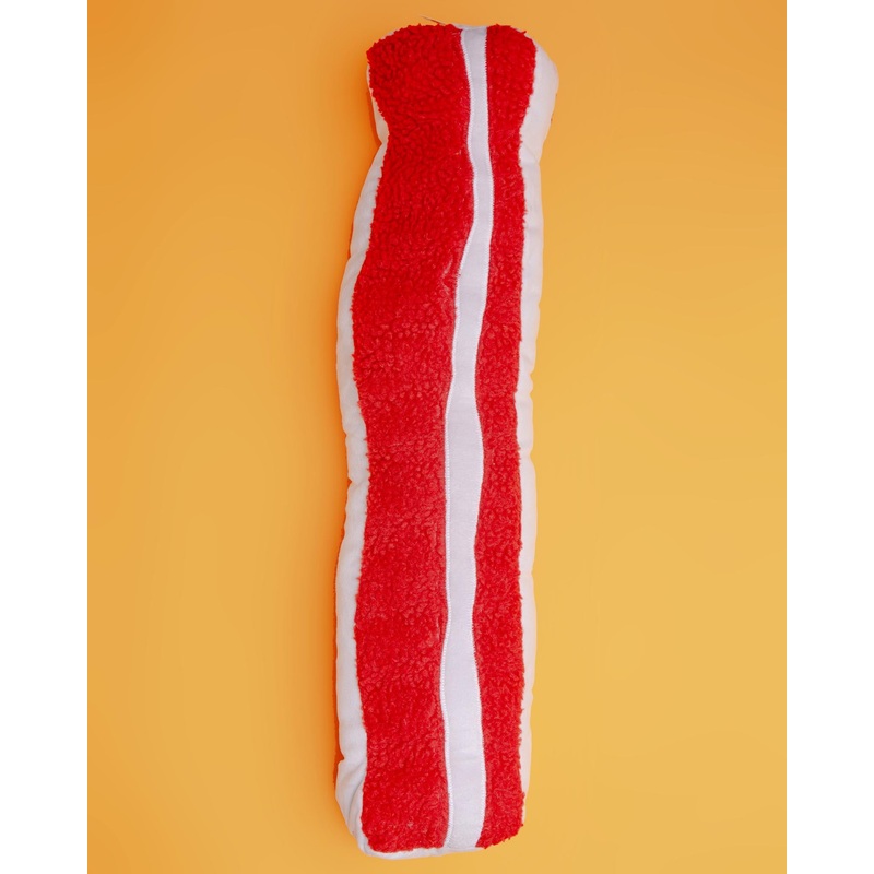 Mega BBQ Bacon Plush Squeaky Dog Toy (2′ in Length)