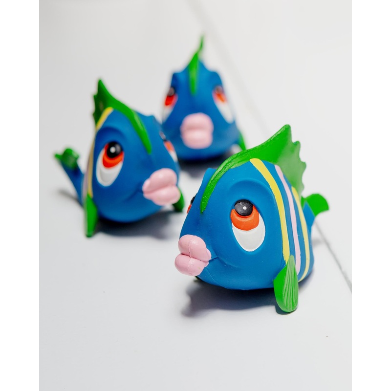 Multicolor Squeaky Rubber Fish Dog Toy