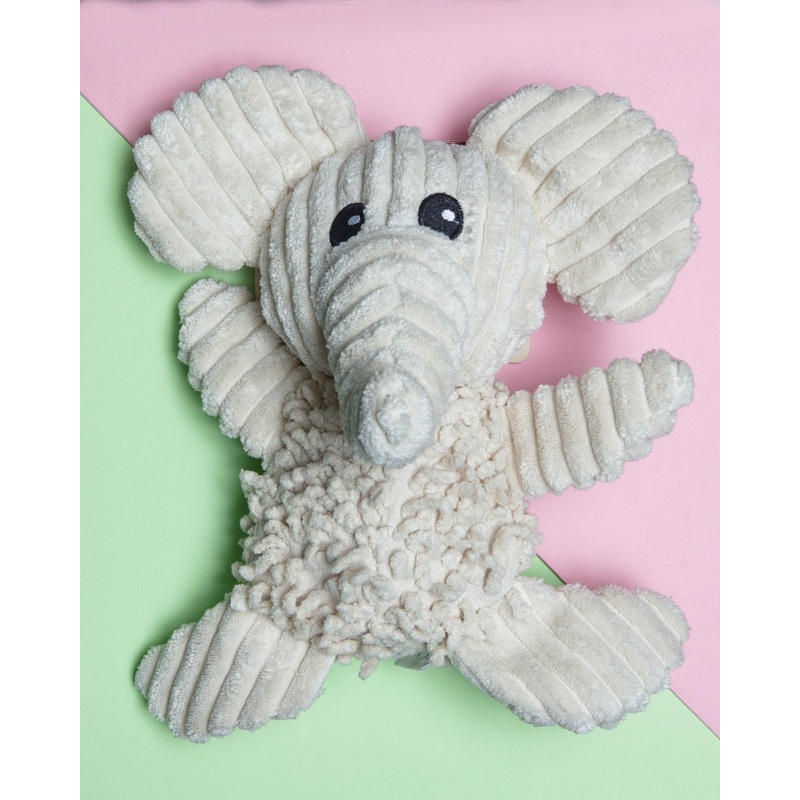 Natural Elephant Squeaky Plush Dog Toy