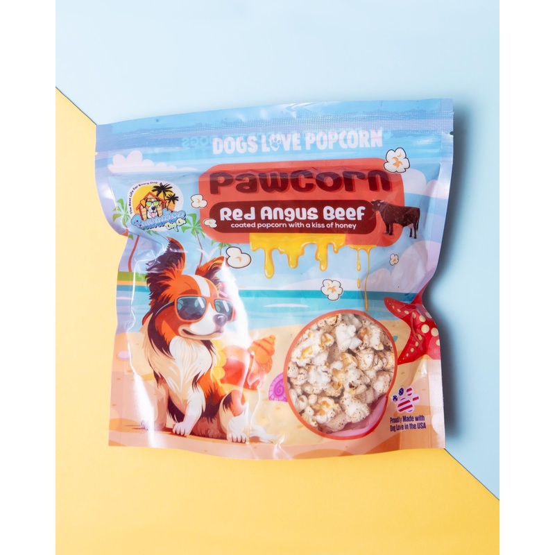 Pawcorn Dog Treats in Red Angus Beef Flavor (Made in the USA)