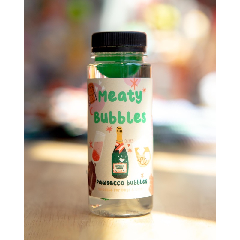 Pawsecco Flavored Bubbles for Dogs & Cats (Vegan, Gluten Free and Halal Safe!)