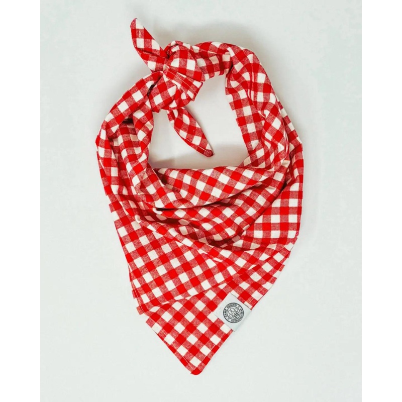 Red Gingham Dog Bandana (Made in the USA) (FINAL SALE)