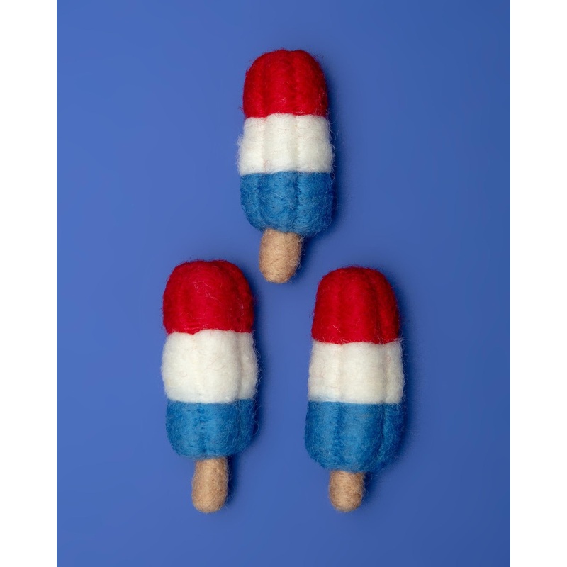 Rocket Pop 4th of July Summer Wool Cat Toy
