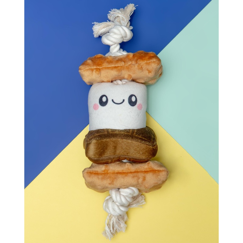 S’mores Squeaky Rope Tug Dog Toy