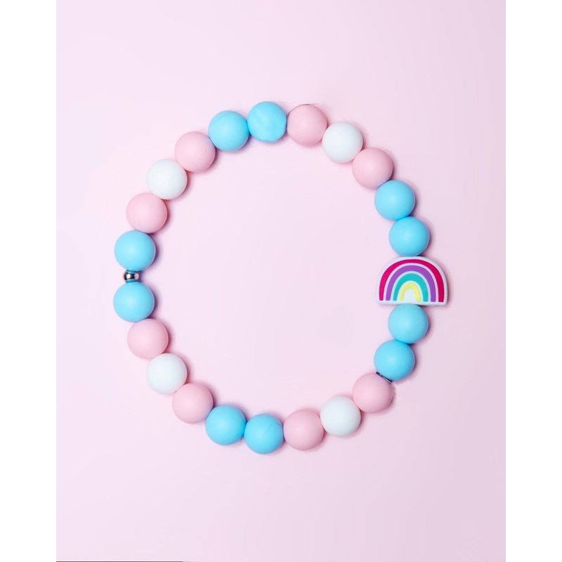 Silicone Beaded Necklace for Dogs w/ Charm (Made in the USA)