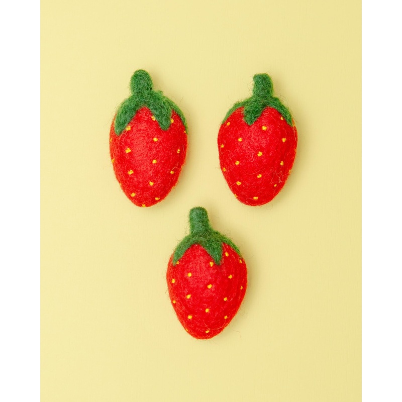 Strawberry Wool Cat Toy