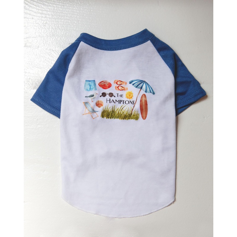 *The Hamptons* Graphic Dog T-Shirt in Surf Blue