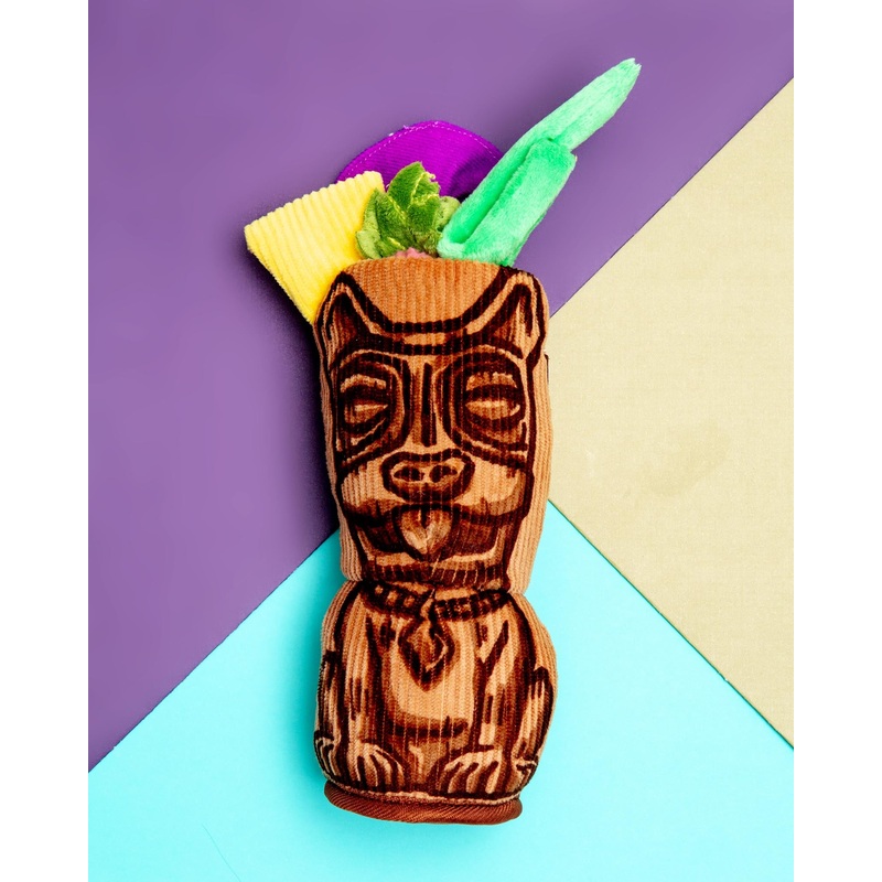 Tiki Time Squeaky Plush Dog Toy