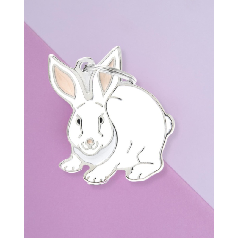 White Rabbit Custom Pet ID Tag