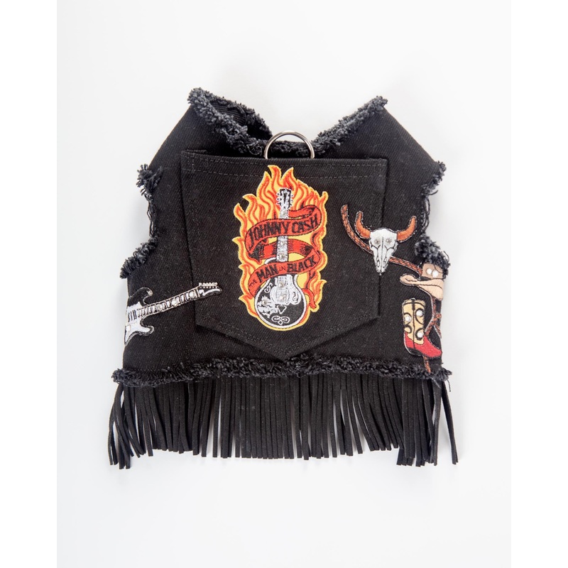 Black Denim Cowboy Dog Harness (Made in the USA) (FINAL SALE)
