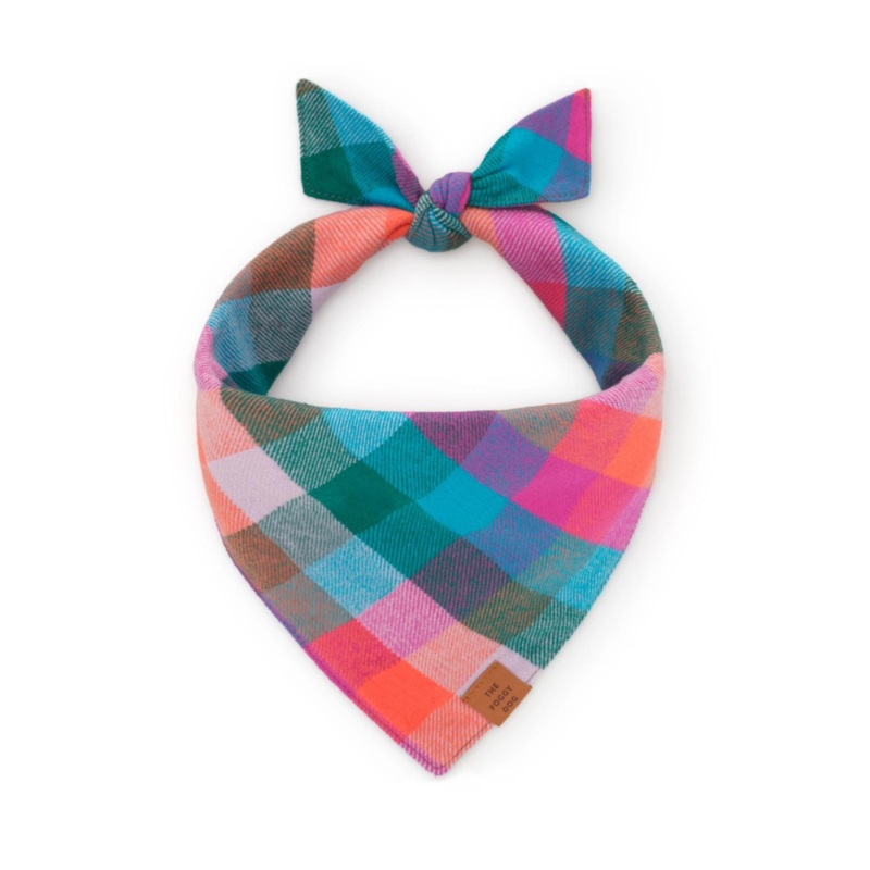 Color Pop Flannel Fall Dog Bandana (Made in the USA)