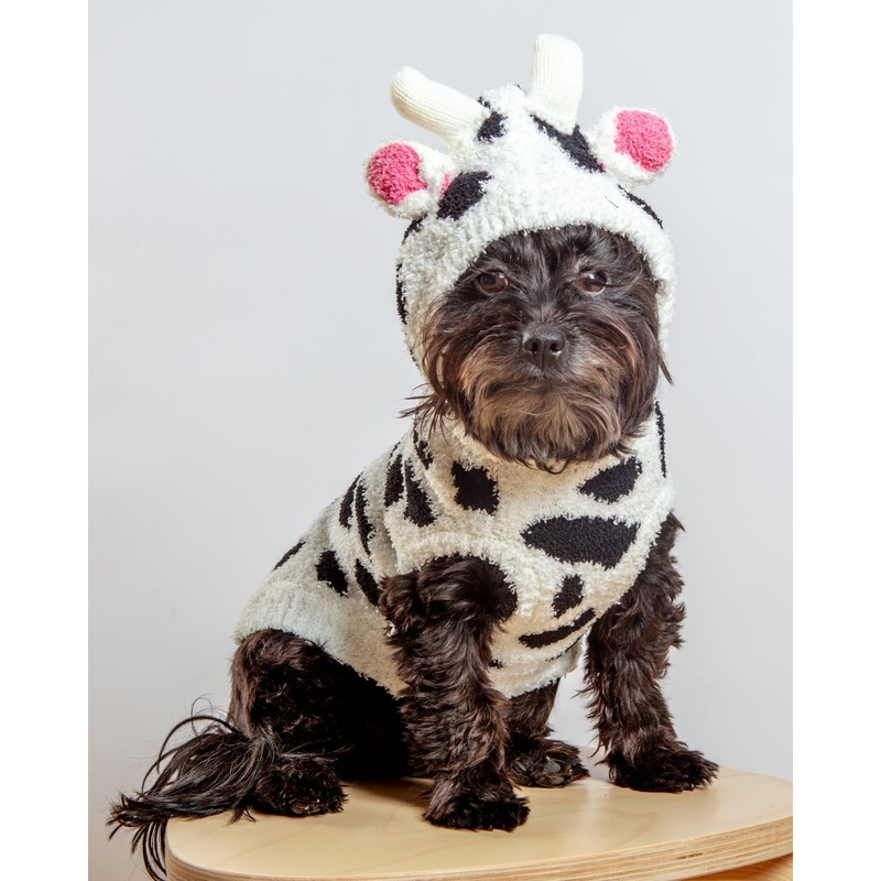 Cuddly Cow Chenille Dog Sweater