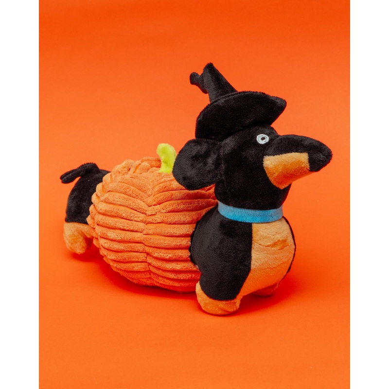 Dog-O-Lantern Dog in Pumpkin Squeaky & Crinkle Plush Toy