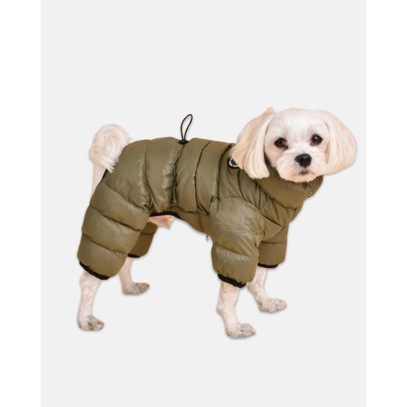 Ultra Light Insulated Winter Puffer Jumpsuit in Dark Khaki (FINAL SALE)