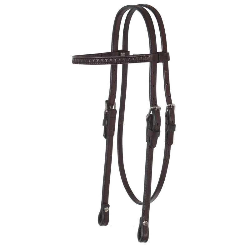 Circle Y Shell Tooled Browband Headstall
