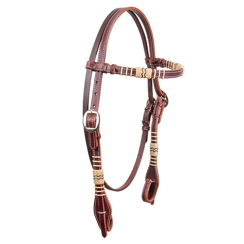 Latigo Rawhide Browband Leather Headstall