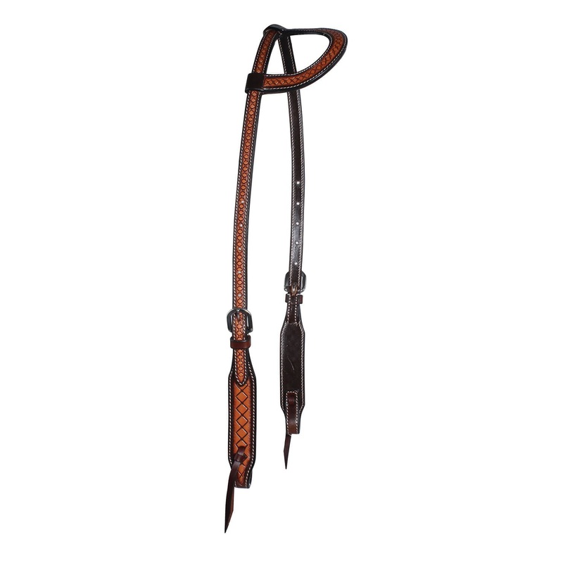 Professional’s Choice Crosshatch One Ear Headstall, Brown