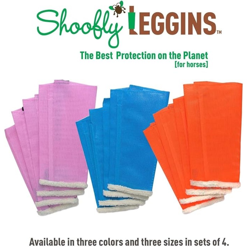 Shoofly Leggins Fine Mesh Fly Boots for Horses, 4 Pack