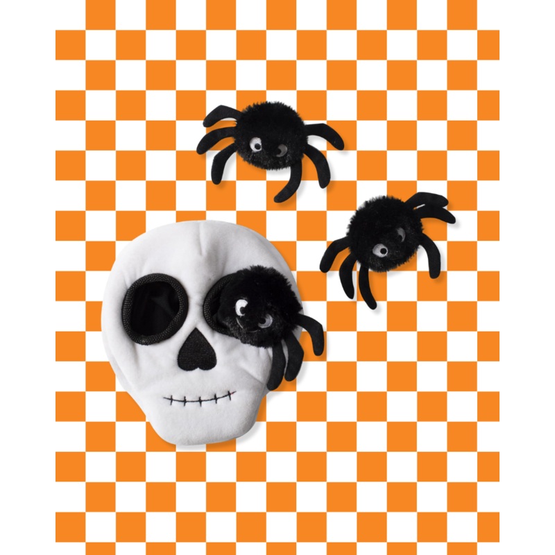 Skull + Spiders Hide-and-Seek Plush Dog Toy