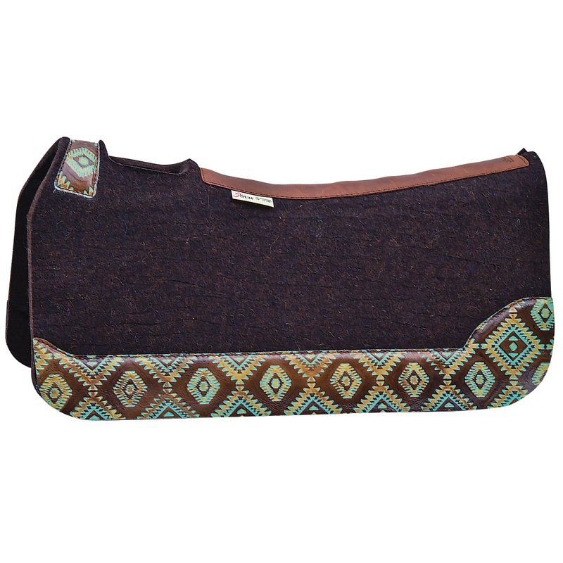 5 Star Turquoise Brown Aztec Western Saddle Pad, 30 x 30