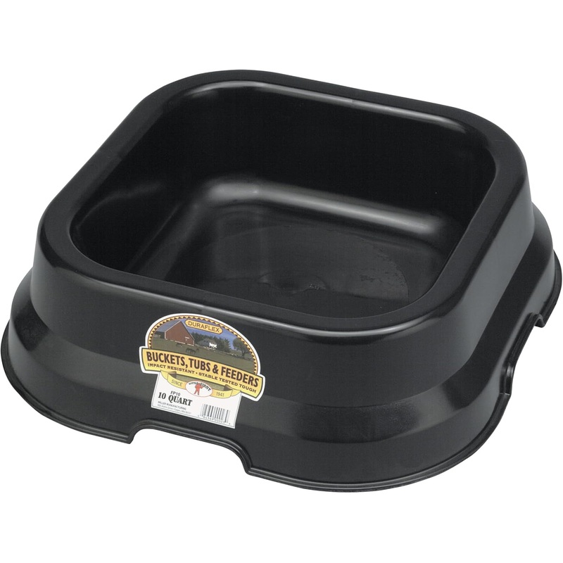 Black Plastic Feed Pan, 10 qt|Black|10qt