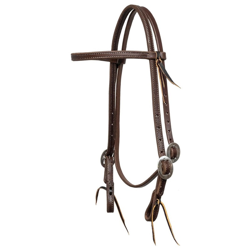 Poplar Head Premium Doubled & Stitched Oiled Harness Browband Headstall