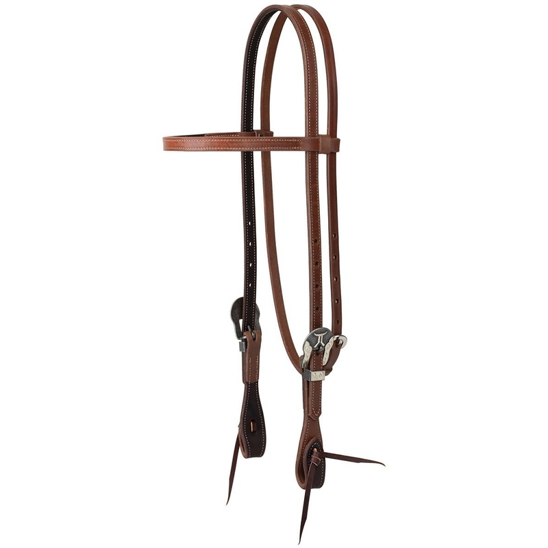 Smarty x Synergy Latigo Lined Oil Harness Leather Headstall, 5/8 Straight Brow