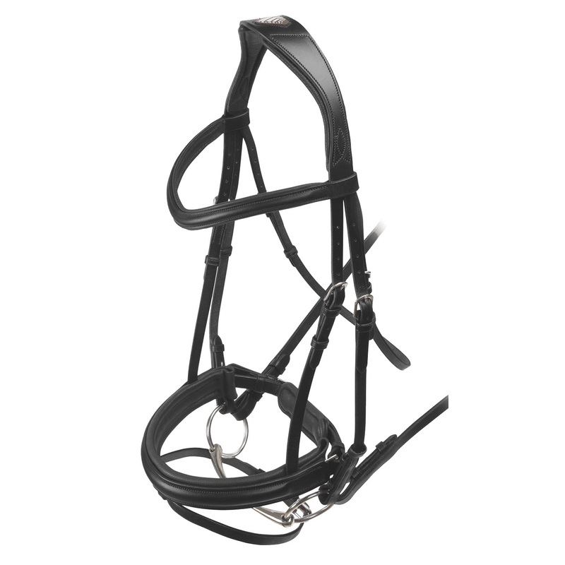 Velociti Padded Crank Dressage Bridle, Black