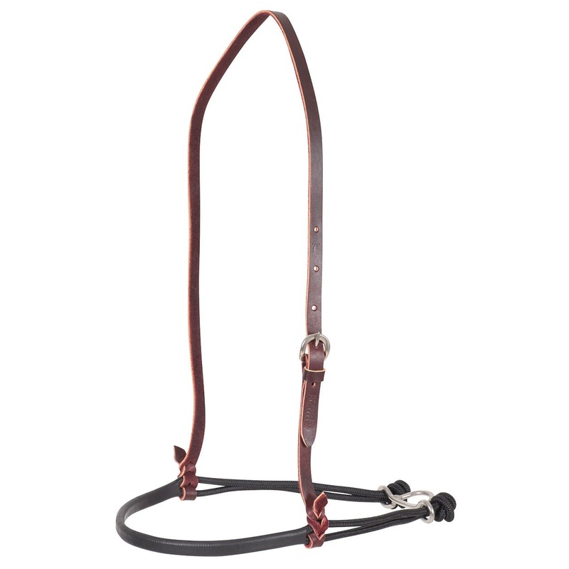 Martin Saddlery Nylon Double Rope Noseband with Shrink Tube Cover, Black