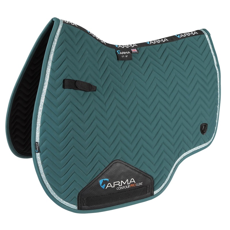 Arma Glitter Trim Saddle Pad|Green|Gray|Maroon|White