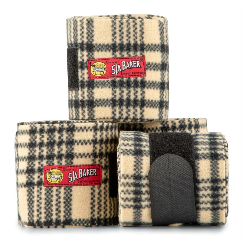 Baker Fleece Polo Wraps, 4 pk|Tan/Black|Navy Plaid